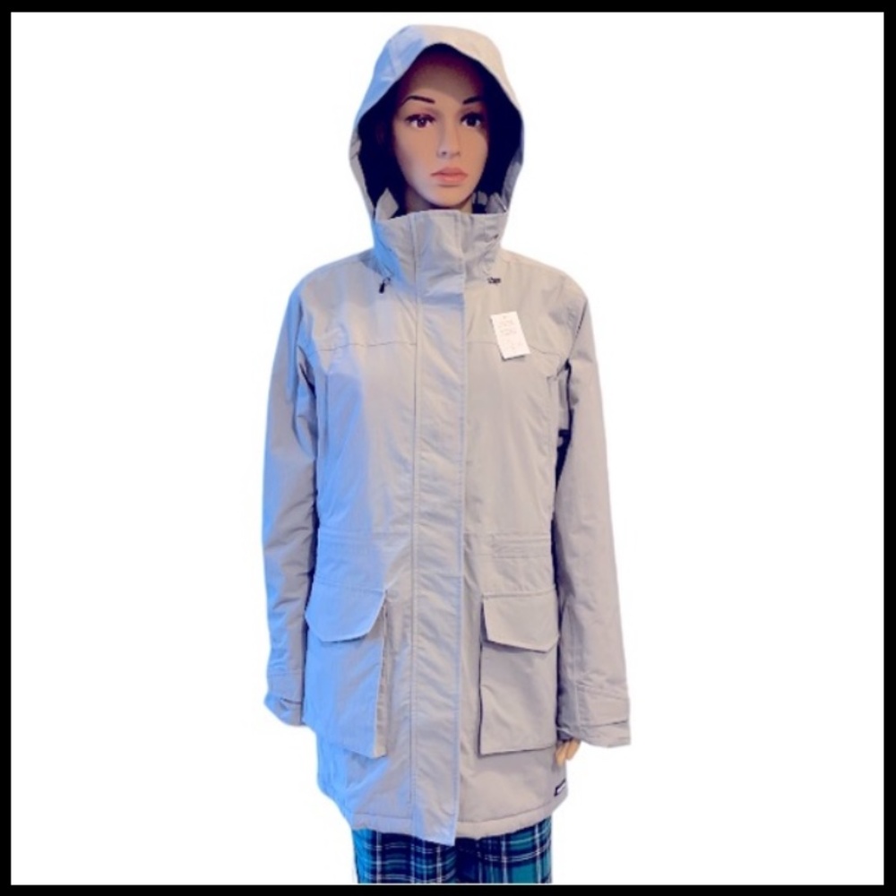 LANDSEND Women’s Squall Insulated Hooded Parka Dark Cameo Gray